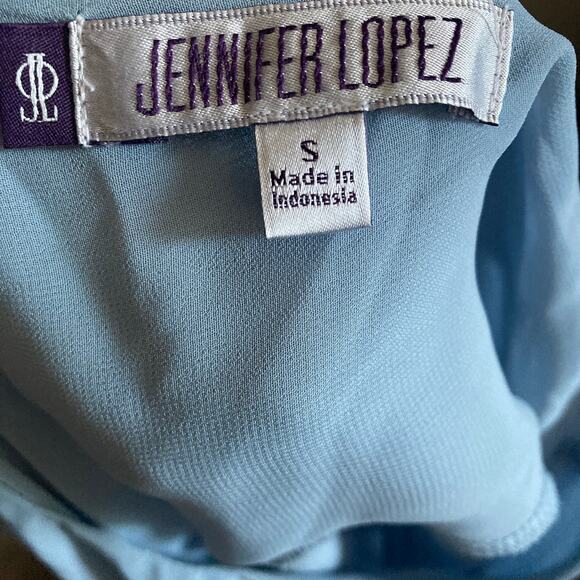 Jennifer Lopez Blouse Womens Small Light Blue Bell Sleeve Lightweight Flowy - Picture 4 of 12